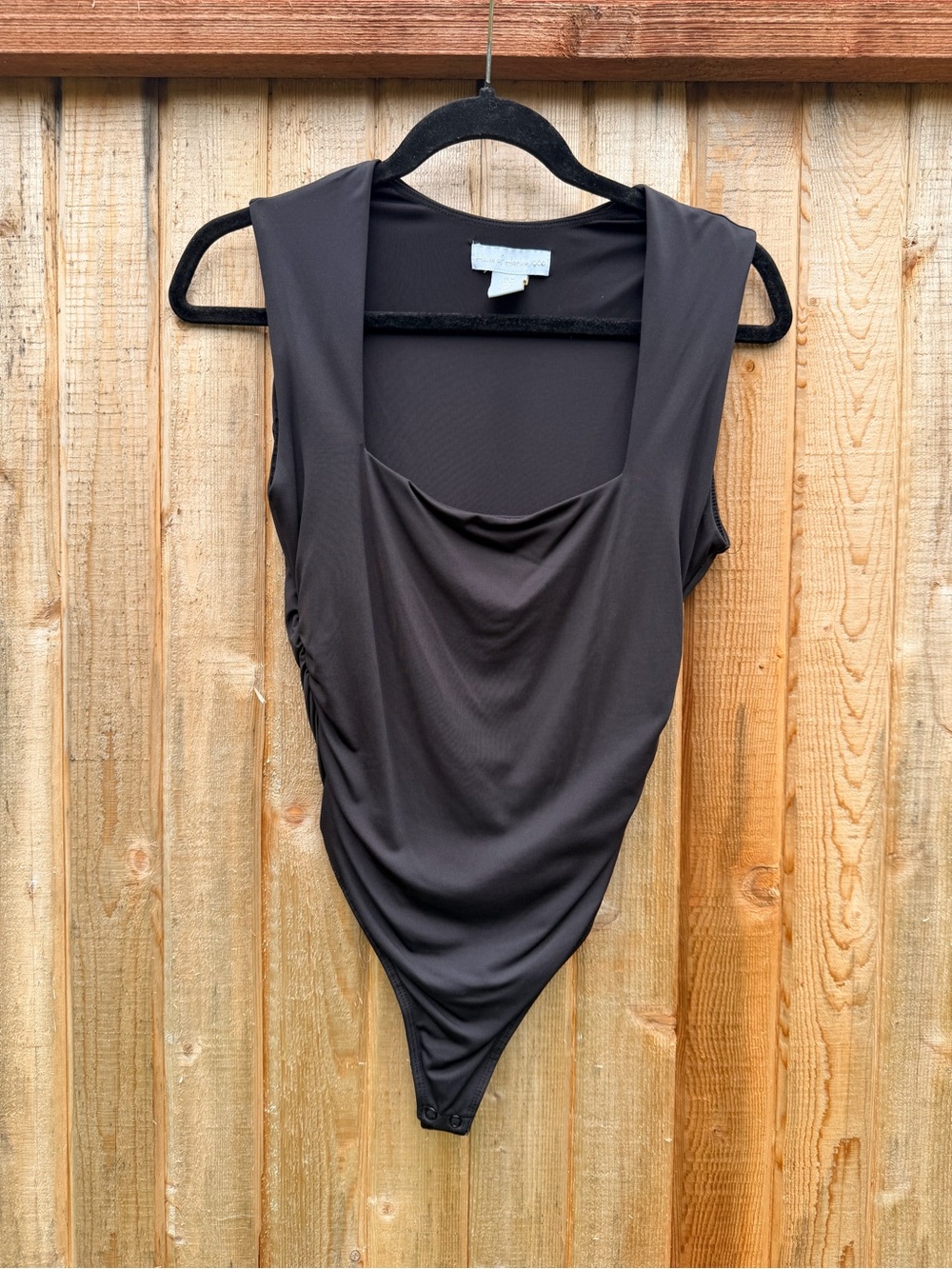 House of Harlow 1960 Dark Brown Scoop Neck Top